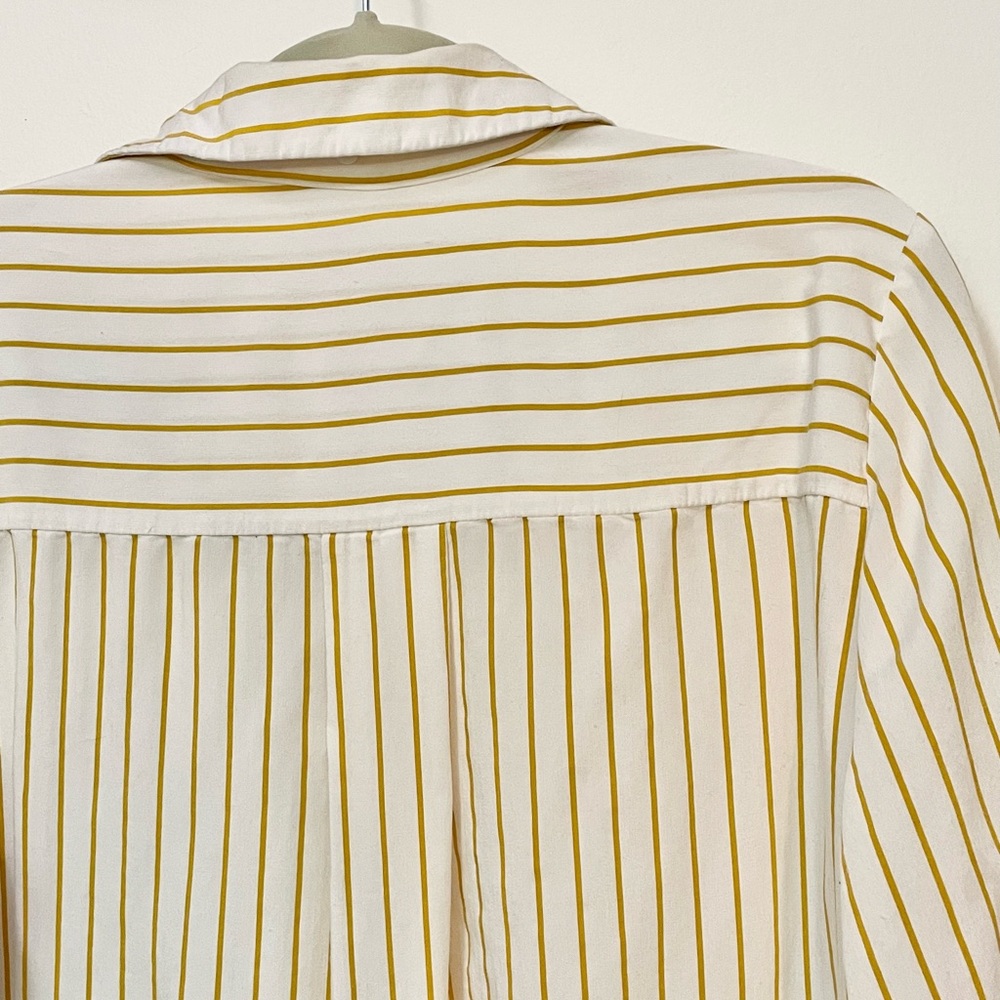 H&M Vintage Feel Mustard Stripe Button Down Shirt - Picture 2 of 7